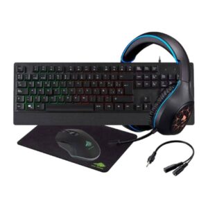 Kit Gamer Eagle Warrior Rhino 5 In 1 Teclado Rainbow +letter Backlight Keyboard Mouse 3D6KEY