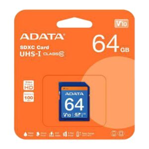Memoria Sd ADATA 64GB Clase 10 ASDX64GUICL10-R