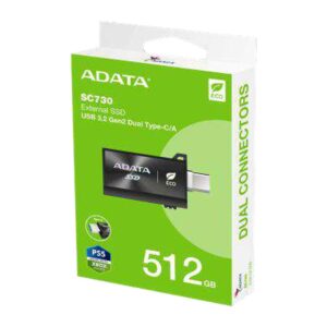 Unidad Estado Solido Externa ADATA SC730 512GB USB-c